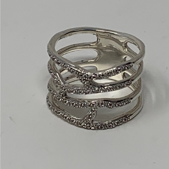 Monica Vinader Riva Waterfall Cocktail Diamond Ring Size 9 - Picture 5 of 10